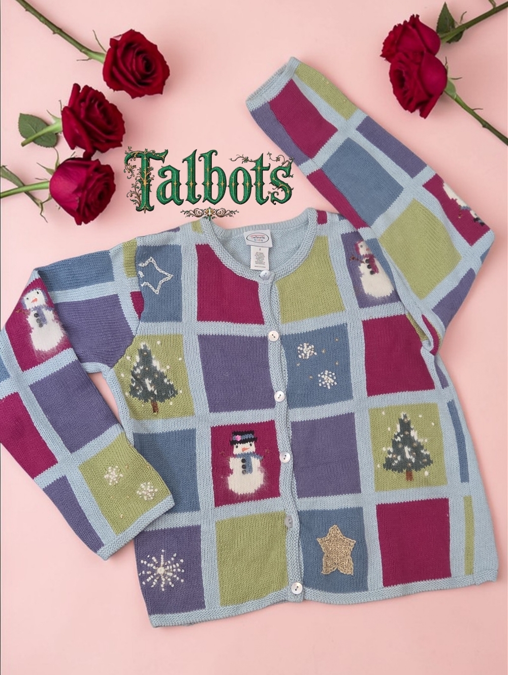 *1087 Talbots cardigan angora Sweater Girls size 8